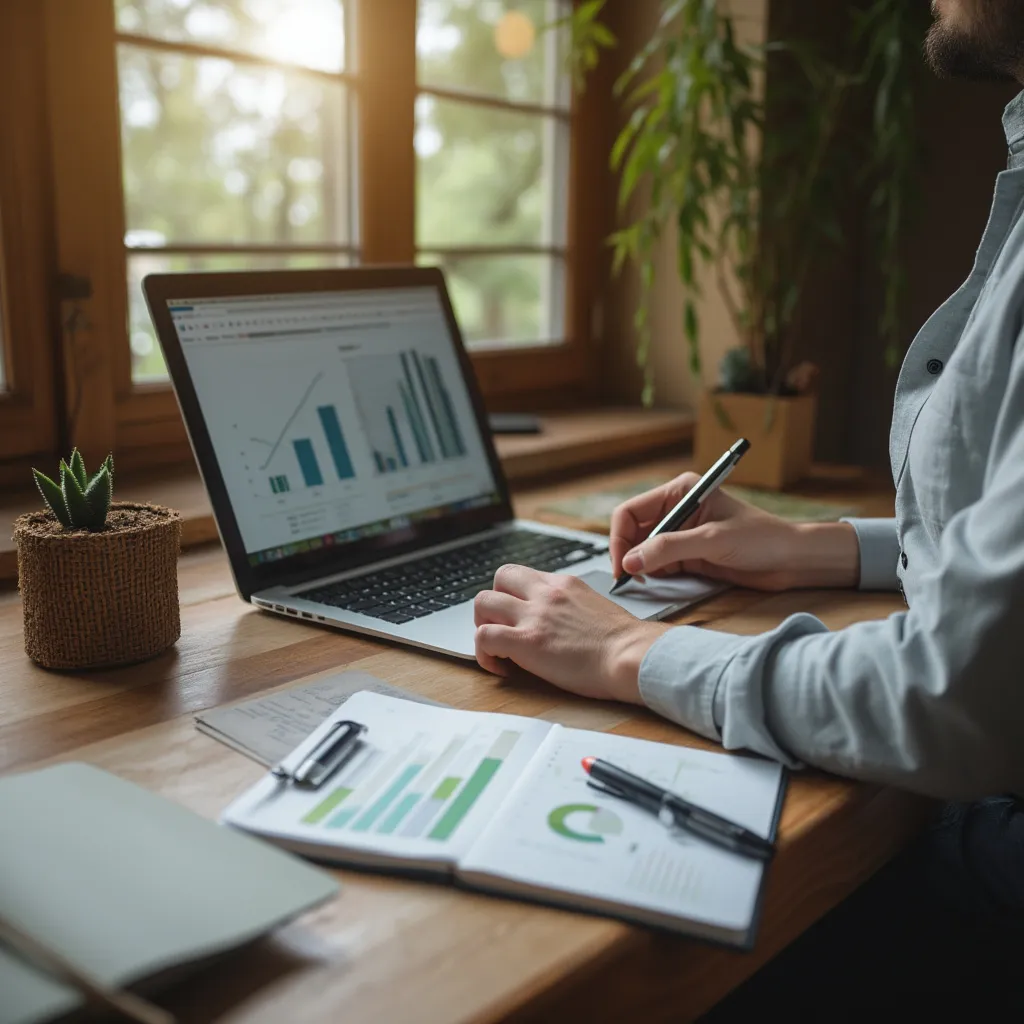 Persona planificando finanzas en un cuaderno