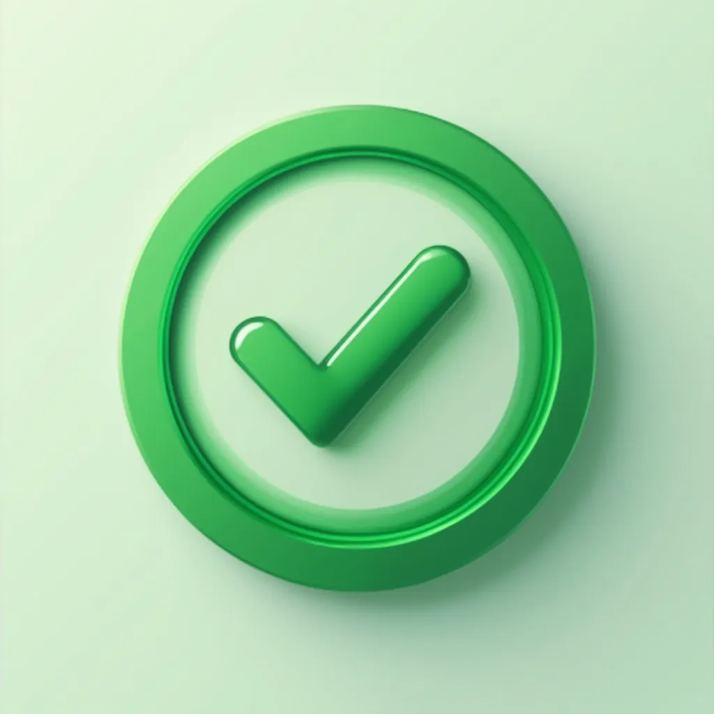 Icono de verificación de éxito en estilo neumorfico